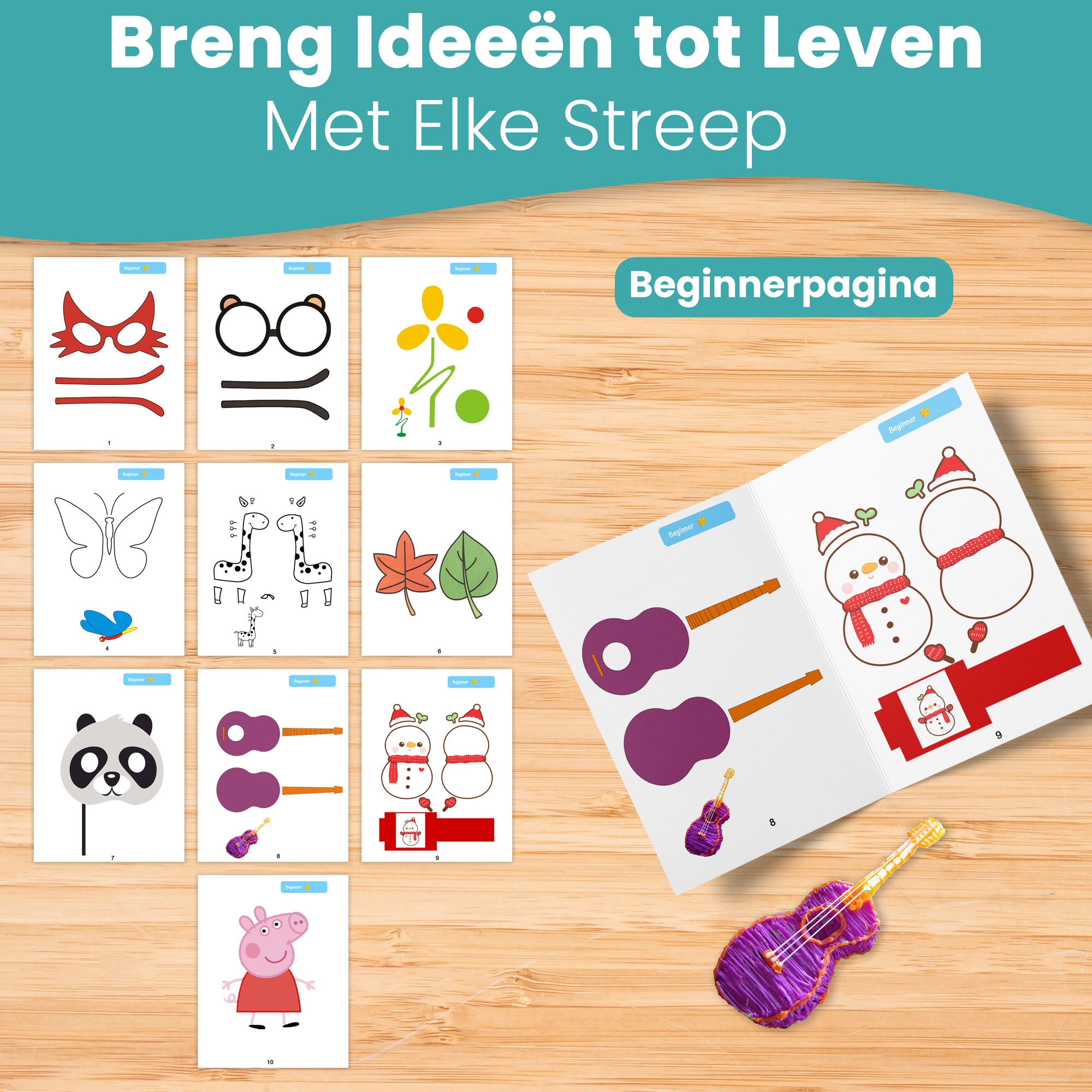 Książka do rysowania długopisem 3D XXL - 40 szablonów