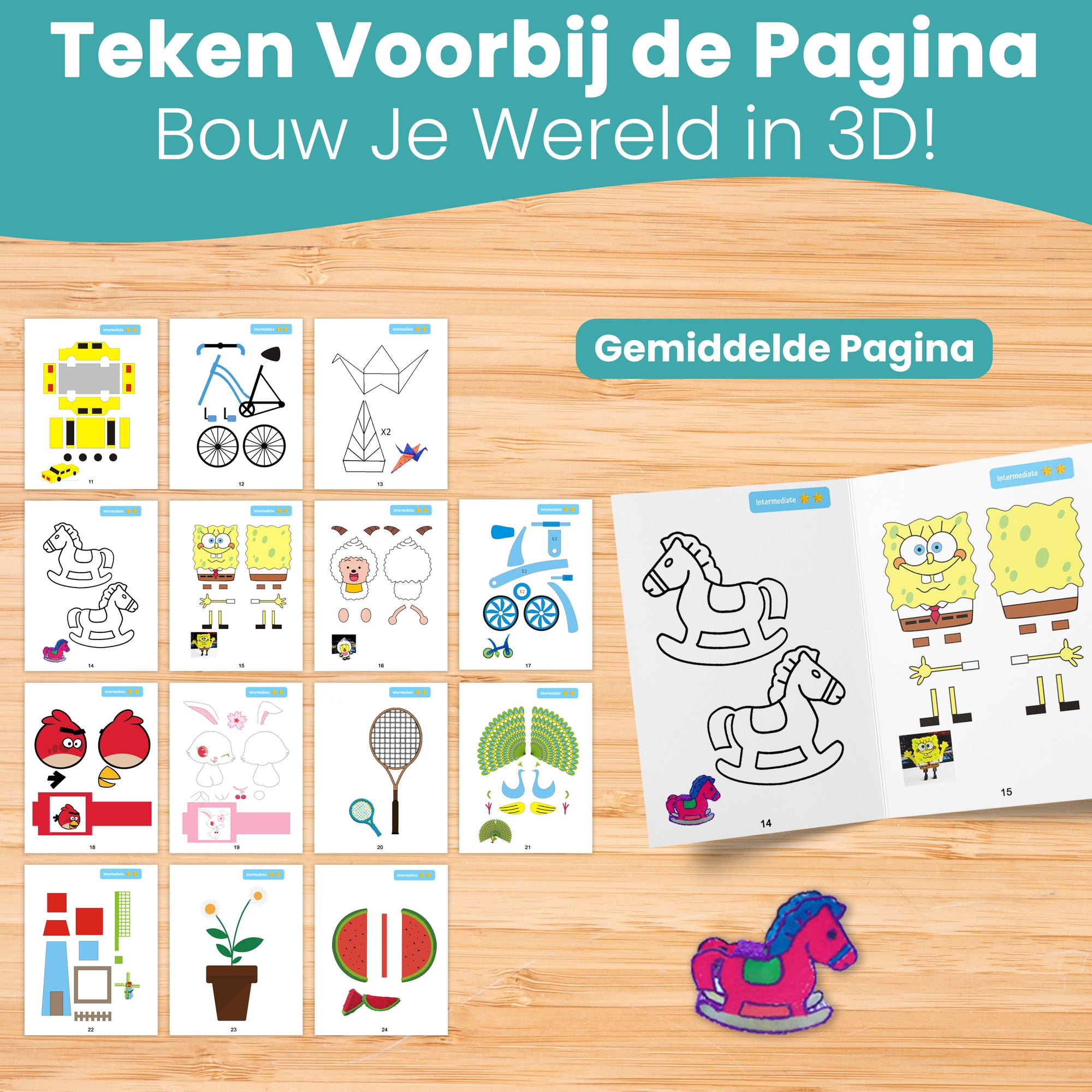 Książka do rysowania długopisem 3D XXL - 40 szablonów