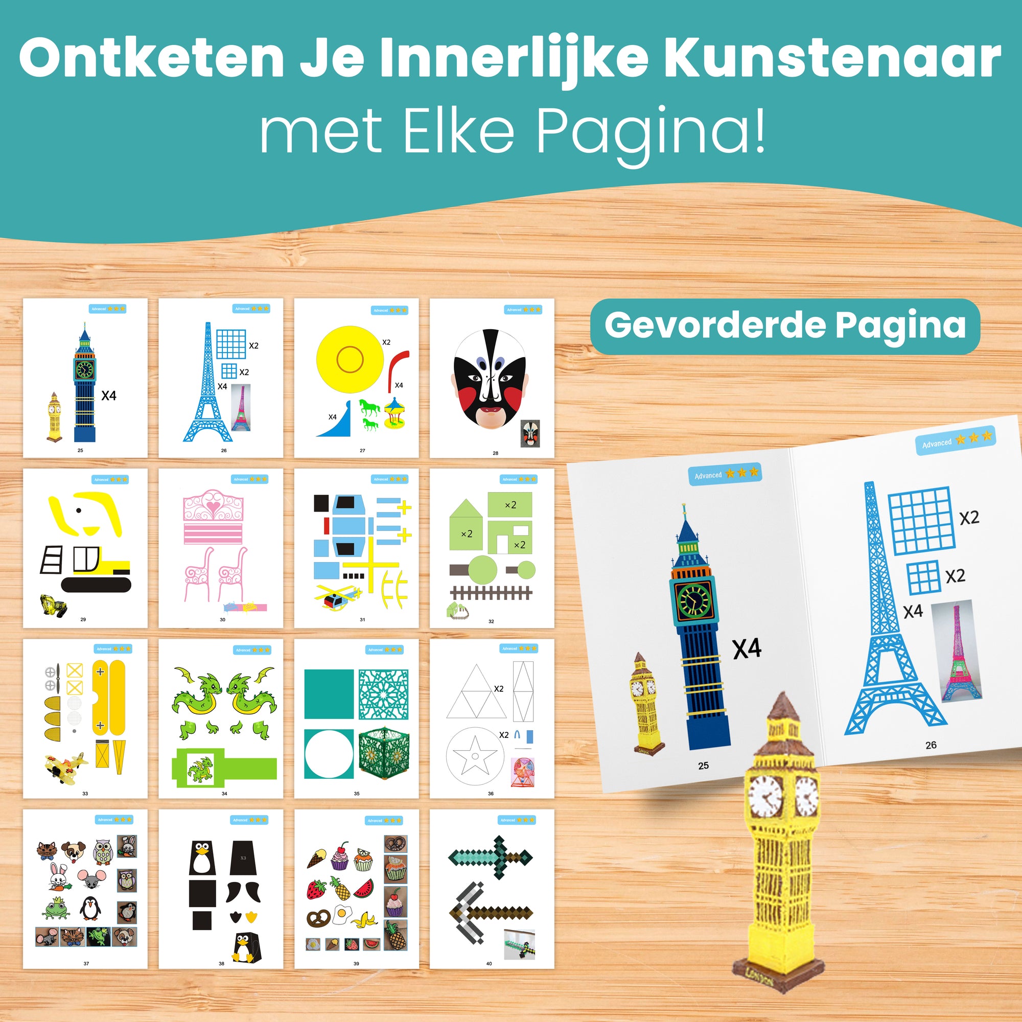 Książka do rysowania długopisem 3D XXL - 40 szablonów